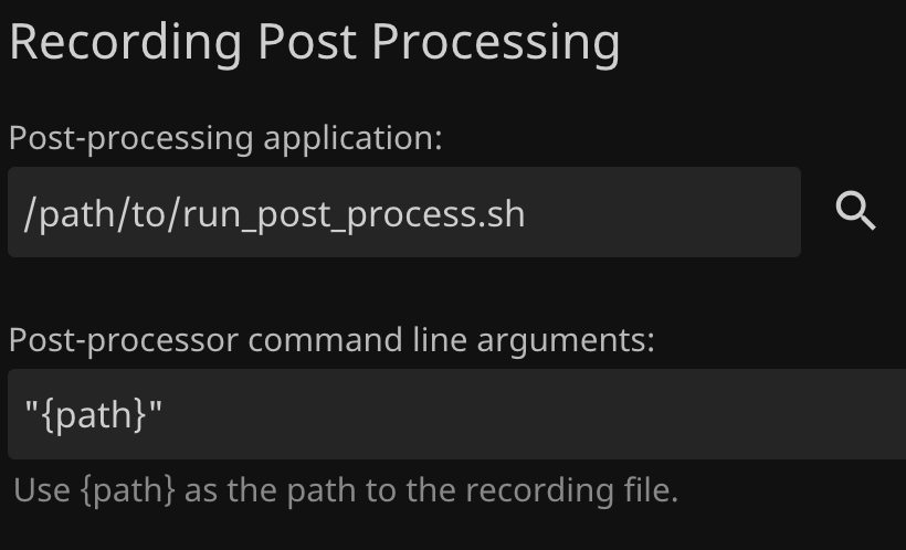 Live TV post process DVR Settings